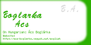 boglarka acs business card